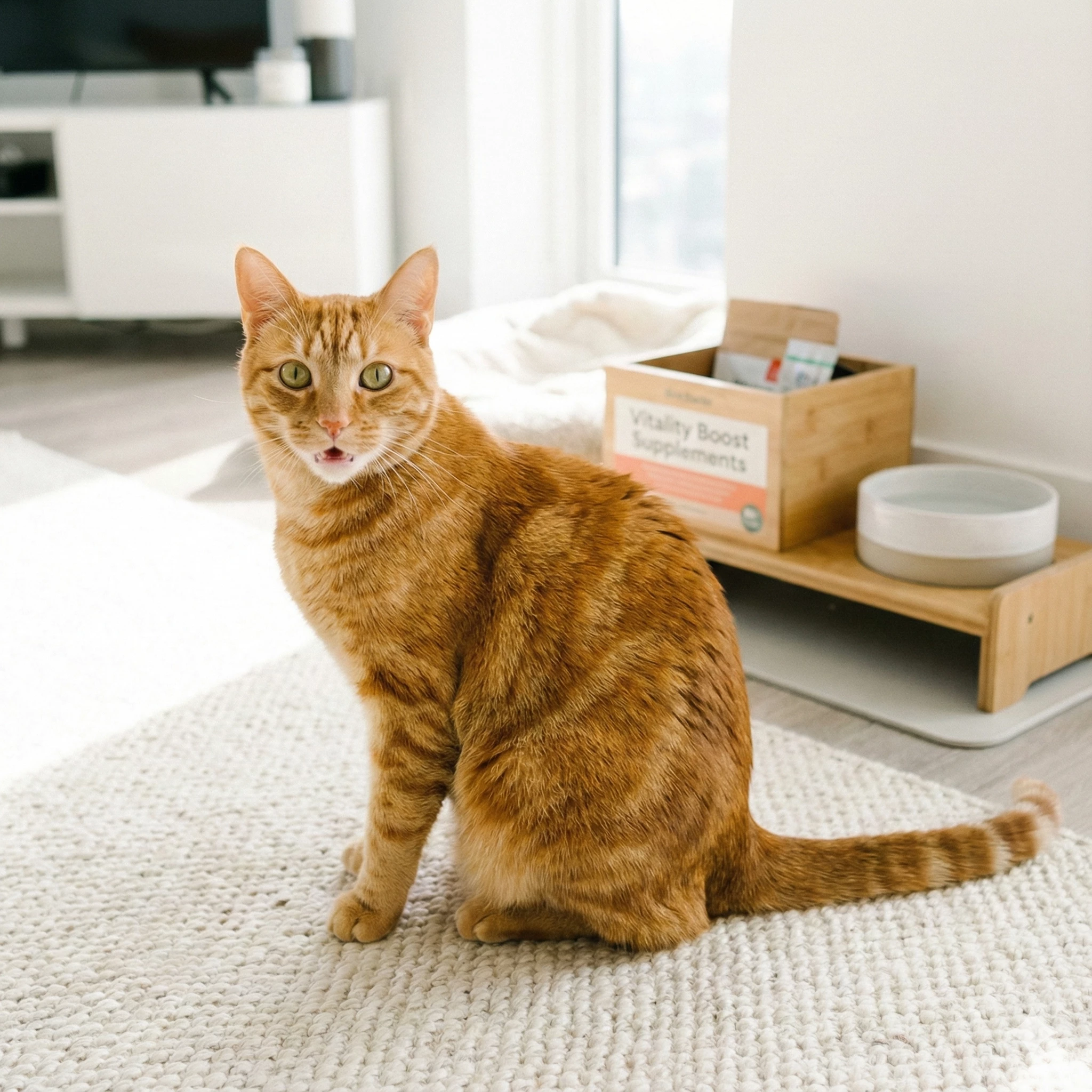 cat sitting confidently